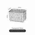 Luxuriöse Mehrzweck-Taschentuchbox in Silber mit Hammerschlag-Textur für das Wohnzimmer - Transparentes Silber