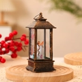 Bronze vintage LED lantern with interior miniature figurine and metallic finish - No Water Bronze Angel