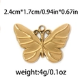 Ciondolo a farfalla dorato in acciaio inossidabile 304 per gioielli, 2,4cm x 1,7cm - Farfalla Cava-TP0528 / Oro