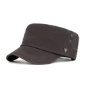 Berretto militare grigio in cotone con fori metallici e distintivo triangolare stile - Regolabile / Grigio