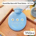 Blue daisy pattern hot water bag 350ml in 14x17cm size for hand warming - 350ml / Anti-explosion Liner Daisy