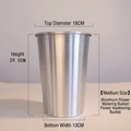Silver aluminum flower bucket medium size detail with 18cm top diameter and 29.5cm height - Round Aluminum Bucket (Medium)