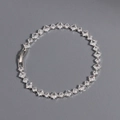 Silver tennis bracelet featuring princess cut cubic zirconia and a secure box clasp - Princess Cut (Silver 3)
