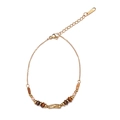 Bracciale con perline in acciaio inossidabile dorato boho e chiusura a moschettone - Collana Vintage in Ottone con Perline