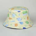 Cappello a secchiello giallo per bambini con stampe di creature marine e pesci colorati - M (56-58cm) / Giallo