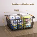 Large with Wooden Handle Black
