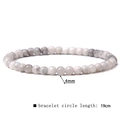 4mm white turquoise stone bead stretch bracelet with 19cm inner circumference - 4mm White Crazy Lace Agate