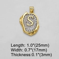 Goldene S-Halskette mit Zirkonia-Besatz und Abmessungen von 25 mm für Damen - S