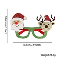 Green glitter 2026 Christmas glasses with Santa and reindeer motifs, size 19.3cm by 10.6cm - Santa Deer Green Glasses
