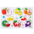 Wooden fruit peg puzzle for kids with apple, banana and strawberry shapes - Fruit Mini Peg Puzzle