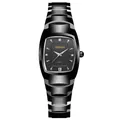 Modieus quartz horloge met dubbele kalender, zwarte wijzerplaat en metalen band - Zwarte Wijzerplaat Damesmodel (D-229) / Zwart
