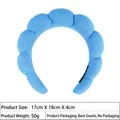 Sky blue thickened bubble sponge headband with wavy texture 17x18x4cm for facial washing - 20# Navy Blue Style