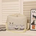 Off-white crossbody travel bag featuring three cartoon bears with adjustable strap - Upgraded Beige Three Bears