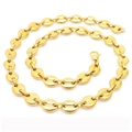 Collana a catena chic a chicco di caffè in acciaio inossidabile dorato lucido - 71CM / 9mm Oro