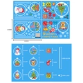 Autocollants statiques de Noël avec Père Noël et bonhomme de neige sur support bleu - Autocollant Statique de Noël Coloré BQ027