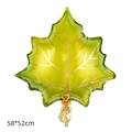Green maple leaf foil balloon with gold veins for party decoration, 58x52cm size - Green Maple Leaf