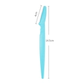 Blue portable safety eyebrow razor for beginners, 14.5cm total length with 4cm blade - 5g/Without Protective Net / Blue