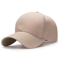 Classic khaki twill cotton baseball cap with curved brim and six-panel design - Deep Beige