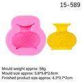 Pink silicone vase mold with yellow wavy geometric resin craft and size specs - 2# 15-589 Pink