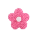 Detail of soft pink teddy velvet 8cm flower accessory with white plush center core - 8cm Double-sided (Teddy Velvet) / Rose Red