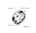 8mm stainless steel ring for men featuring blue and black carbon fiber with shield crest - Silver (Shield Cross)