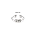 Silver anxiety relief spinner ring with movable beads and 18mm inner diameter - Open 5 Beads / JZ8366P Silver