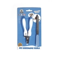Blue and white pet grooming set with stainless steel nail clipper and metal file - Small Blue + File (Blister Pack)