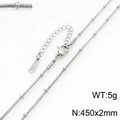 Silberne Edelstahl-Schlangenkette mit Perlen, 45cm verstellbare Halskette für Damen - Silber