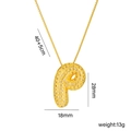 Gold plated brass puffy bubble letter P pendant necklace with cubic zirconia pavé - Letter P