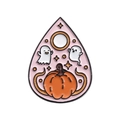 Rosa Emaille-Pin mit süßen Geistern und Kürbis-Elementen für Halloween-Stil - Kürbis Gespenst Tropfen Stil (QHXZ2427)