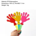 Mains d'applaudissement en plastique tricolore rouge, jaune et rose pour fête et sport - Sans Smiley (Standard) / 19cm
