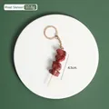 Portachiavi realistico a forma di spiedino di carne con anello dorato, 10,8g e 4,9cm - Spiedino di carne