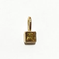 Golden pendant with square yellow gemstone for DIY necklaces and craft accessories - Gold - November