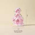 Pink Christmas candy house hanging ornament with glitter finish and soft faux snow edges - #4 Large Candy House (Single Sided)
