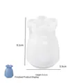 Silicone flower vase mold for resin DIY, translucent white design, height 8.1cm width 5.9cm - No. 8 Small Vase