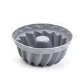 Graue Silikon Gugelhupfform zum Backen mit geriffeltem Rand und glatter Oberfläche - Dunkelgrau