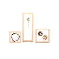Peach pink PE film floating jewelry display boxes for rings and bracelets - Light Pink; 9*9*2cm