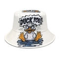 Bob en toile blanche avec imprimé canard créatif et slogan textuel Duck You stylé - M(56-58cm) / Motif de Canard de Dessin Animé (Blanc)