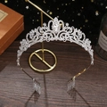 Elegante cerchietto a corona argento con strass scintillanti per bambini e matrimoni - Argento (A04#)