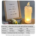 Flickering white starry LED candle light with simulation flame for romantic room decor - 5.5*15cm White Gypsophila without Base