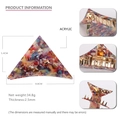 Pince à cheveux triangulaire en acétate marbré coloré avec dimensions du produit - Coloré