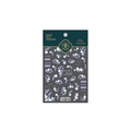 Stickers ongles 5D aquarelle hiver TS-1833 avec fleurs blanches et feuilles mauves - Hiver à l'Aquarelle (TS-1833)