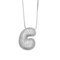Silver letter G pendant necklace with pavé cubic zirconia on a delicate box chain - Letter G / Silver