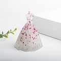 Pink and red crystal resin mannequin figurine in dress shape for home office desktop decor - Rose Quartz Variant 2