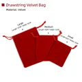 Thickened red velvet drawstring jewelry pouches in small, medium, and large sizes - Velvet / 7*9cm / Red