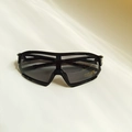 Punk style black geometric sports sunglasses for kids with UV400 protection lenses - Black