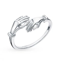 Minimalistische S925 sterling zilveren ring met een ontwerp van omhelzende handen - US Maat #6 / Zilver