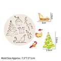 Christmas silicone mold with Santa, tree and reindeer shapes for DIY chocolate baking - Gray