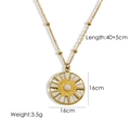 Collar de girasol en acero chapado en oro de 14K con esmalte blanco y perla - Jade Blanco
