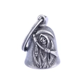 Pendentif cloche gothique en argent vieilli avec relief Faucheuse et anneau - Argent Rétro (Pendentif + Porte-clés) (GBK-038)